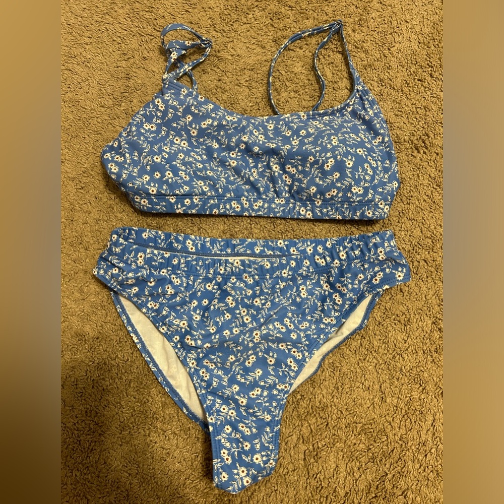 Shein Ditsy Floral High Waisted Bikini